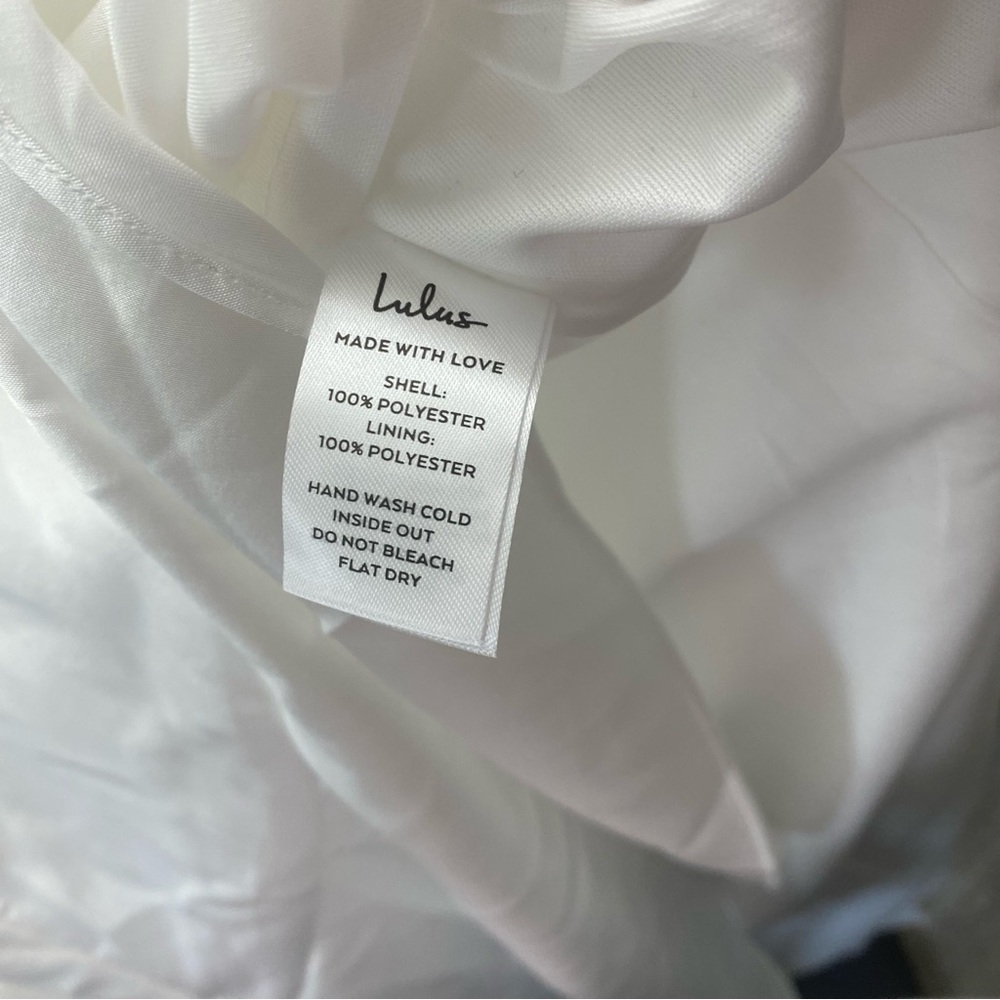 Lulus Eternal Bond White Satin Ruffled Flutter Sleeve Maxi Dress *NWT!* sz XS - Picture 10 of 14